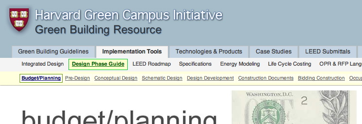 Designed and developed Web resource/application from concept, with careful attention to user interface, information architecture, and accessibility for all Harvard internal and external partners. This resource houses the broad base of knowledge the Green Campus team has acquired over the last 8 years on green building and sustainability.